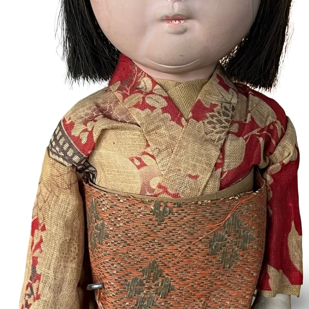 Vintage 1960s Large Ichimatsu Doll and Stand
